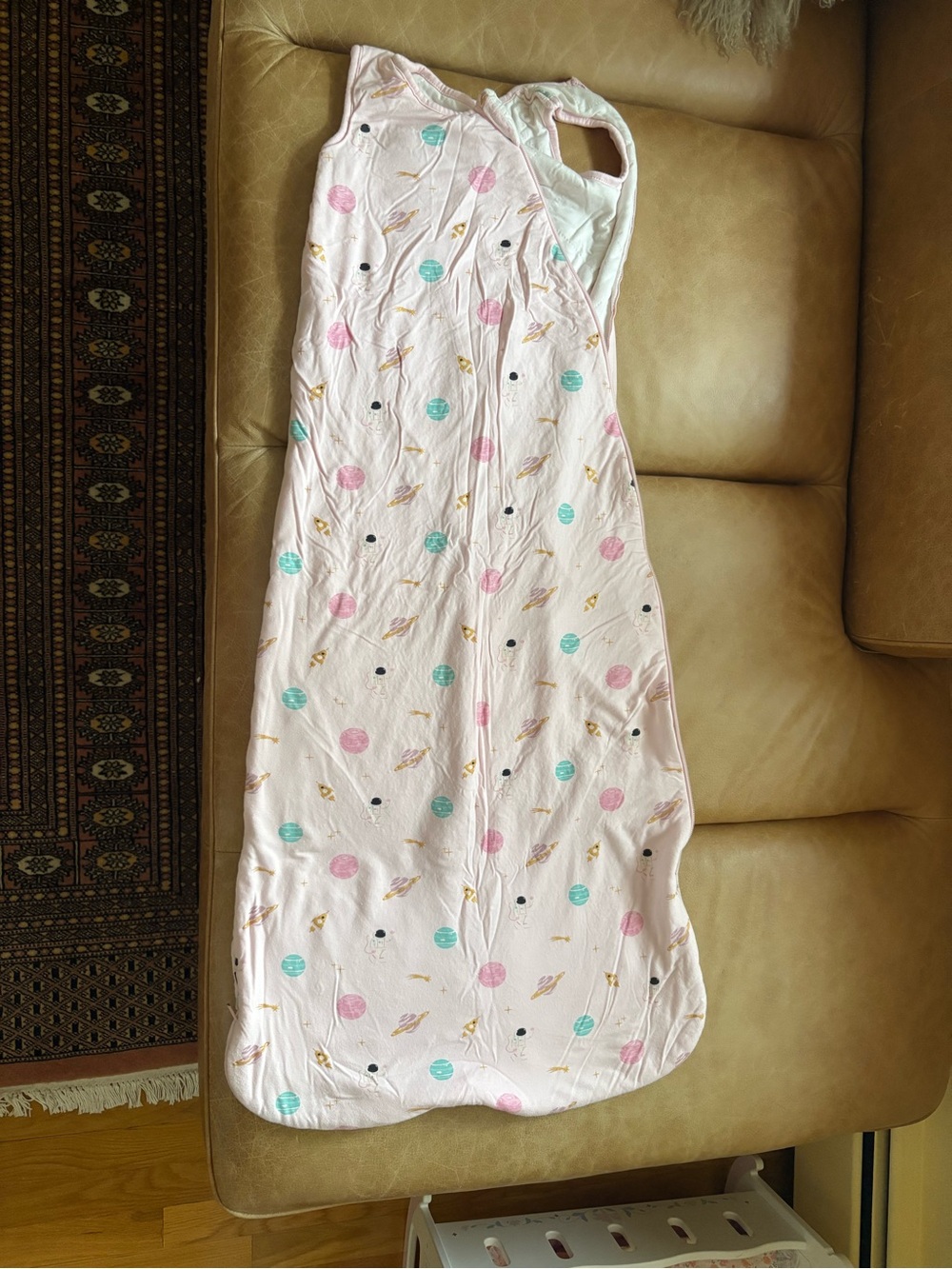 Kyte BABY Pink Polka Dot Sleep Sack with Mint and Gold Accents